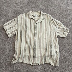Abercrombie The Art Of Summer Linen Blend Camp Shirt